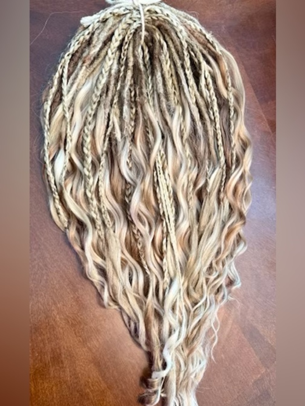 Blonde Wavy Synthetic Dreadlock Extensions - Neutral Blonde Tones